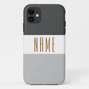 Chic Classy Two Tone Grey White Stripes Tall Text Case-Mate iPhone Case