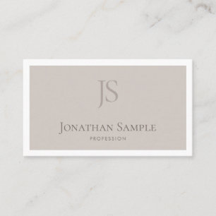 Chic Clean Design Modern Monogram Plain Excellent Business Card