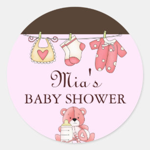 Chic Clothesline Baby Shower Sticker