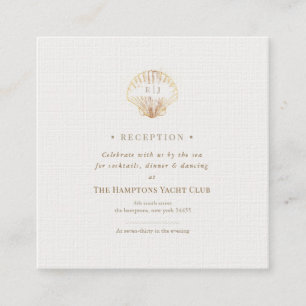 Chic Coastal Seashell Wedding Reception Enclosure Card