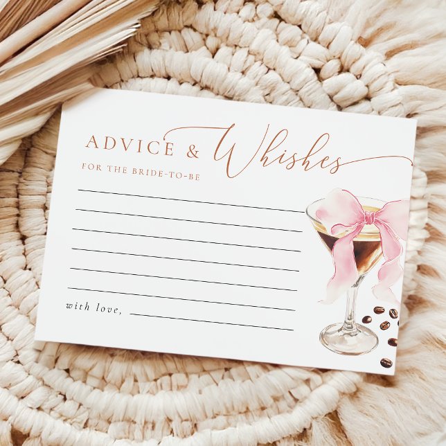 Chic Cocktail Advice & Wishes for Bride Card (Creator Uploaded)
