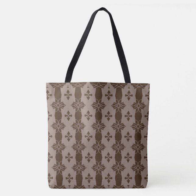 Chic Coffee Brown and Sand Beige Tote Bag (Front)