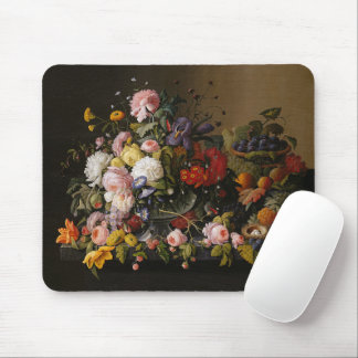 Chic Colourful Baroque Flowers Still Life Painting Mouse Pad