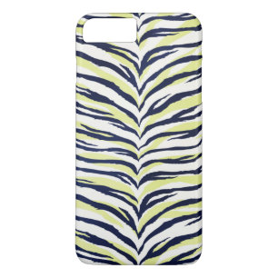Chic colourful black & yellow zebra print monogram Case-Mate iPhone case