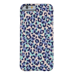 Chic colourful blue beige cheetah print monogram barely there iPhone 6 case