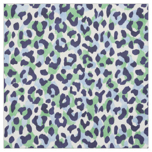 Chic colourful blue green cheetah print pattern fabric