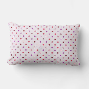 Chic colourful coral purple polka dots pattern lumbar cushion