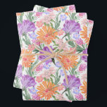 Chic Colourful Floral  Wrapping Paper Sheet<br><div class="desc">Chic orange,  pink and purple flowers with elegant greenery,  this wrapping paper is perfect for any gift-giving occasion - perfect for weddings,  bridal showers,  birthdays,  and baby showers.</div>