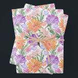 Chic Colourful Floral  Wrapping Paper Sheet<br><div class="desc">Chic orange,  pink and purple flowers with elegant greenery,  this wrapping paper is perfect for any gift-giving occasion - perfect for weddings,  bridal showers,  birthdays,  and baby showers.</div>