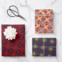 Chic Colourful Geometric Cross Rectangle Pattern