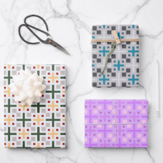 Chic Colourful Geometric Rectangle Pattern Wrapping Paper Sheet