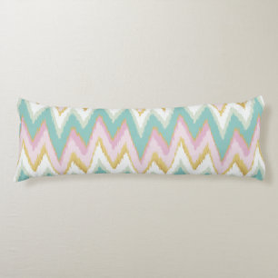 Chic colourful girly ikat tribal chevron pattern body cushion