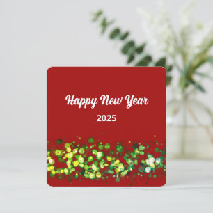 Chic colourful glitter custom text holiday card