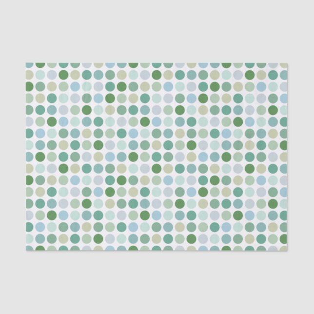 Chic colourful green polka dots pattern monogram tissue paper (Front)