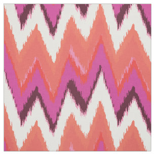 Chic colourful ikat tribal chevron pattern fabric