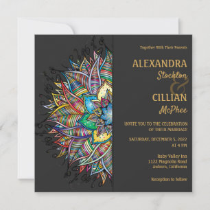 Chic Colourful Mandala Wedding Invitation