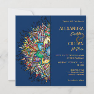 Chic Colourful Mandala Wedding Invitation