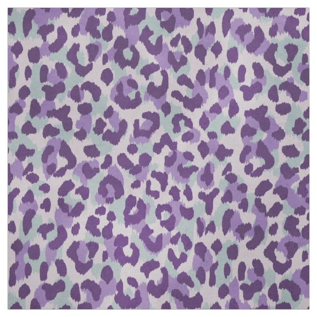 Chic colourful mint purple cheetah print pattern fabric (Swatch)