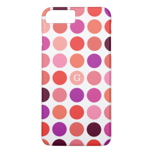 Chic colourful polka dots pattern monogram Case-Mate iPhone case