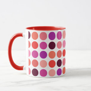 Chic colourful polka dots pattern monogram mug