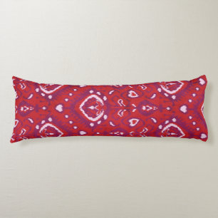 Chic colourful red and purple ikat tribal patterns body cushion