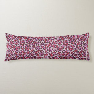 Chic colourful red purple cheetah print pattern body cushion