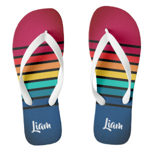 Chic Colourful Stripes Pattern Jandals