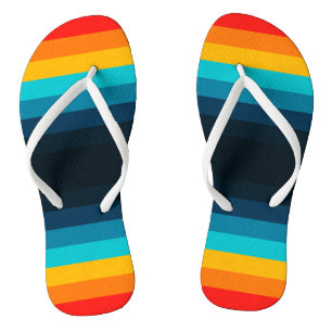 Chic Colourful Stripes Pattern Jandals