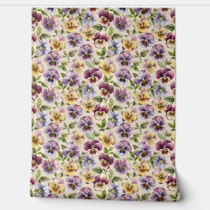 Chic colourful violets flowers purple floral wallpaper