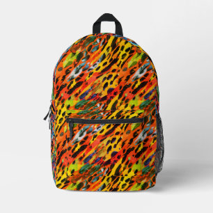 Chic Colourful Wild Animal Print Rainbow Painted Printed Backpack