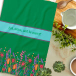 Chic Colourful Wildflower Custom Quote Stylish  Tea Towel<br><div class="desc">Chic Personalised Floral Pattern Modern kitchen towel. These colourful kitchen towels are perfect to add a pop of colour to your kitchen. Pair it with a bottle of wine and it makes a great personalised gift for friends, family, coworkers, neighbours, etc. The custom area can be changed to a name...</div>