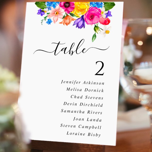 Chic colourful wildflowers wedding seating chart (Creator Uploaded)