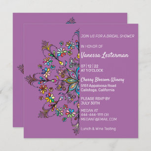 Chic Colours Mandala Bridal Shower Invitation