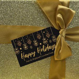 Chic Company Holiday Black Gold Customised Gift Tags