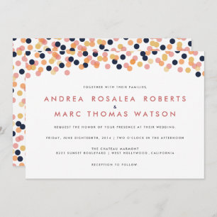 Chic Confetti Shower Wedding Invitations