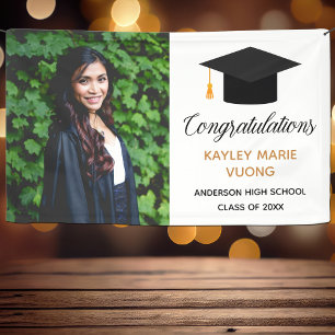 Chic Congratulations Graduate Photo 2025 Party Banner