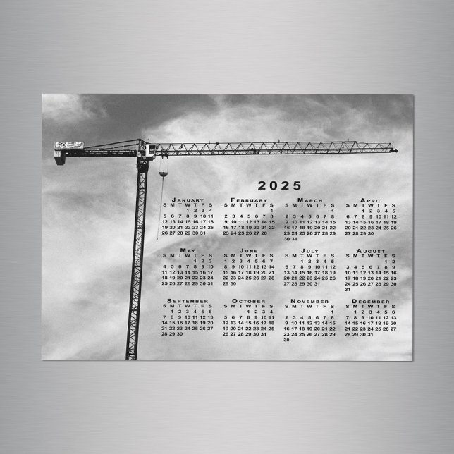 Chic Construction Crane Photo 2025 Calendar Magnet (Chic Construction Crane Photo 2025 Calendar Magnet in situ)