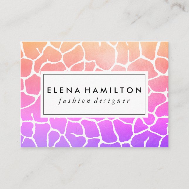 Chic Contemporary Pattern Business Card (Front)