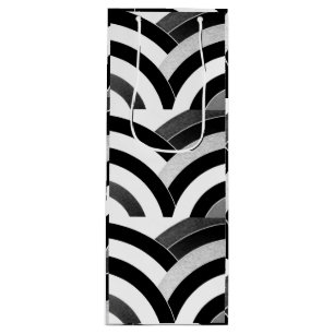 chic contemporary stylish chevrons wine gift bag
