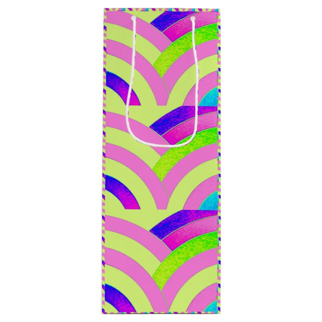 chic contemporary stylish chevrons wine gift bag (Front)