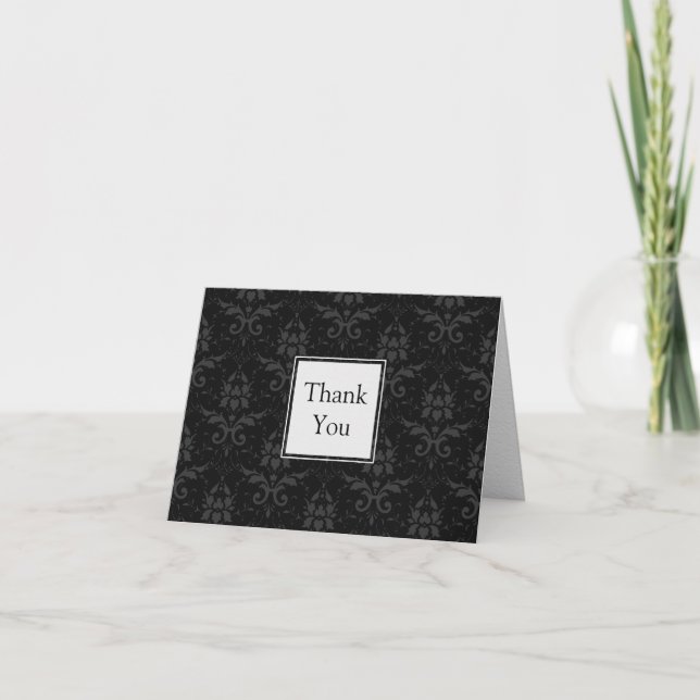Chic Contemporary Wedding Thank You Card (Front)