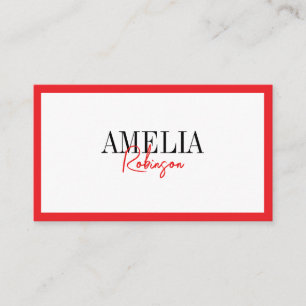 Chic Contrast Frame Stylish Business Card