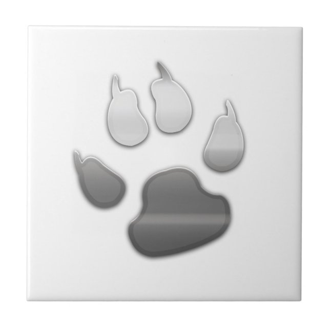 Chic Cool Silver Look Dog Pet Tile (Front)
