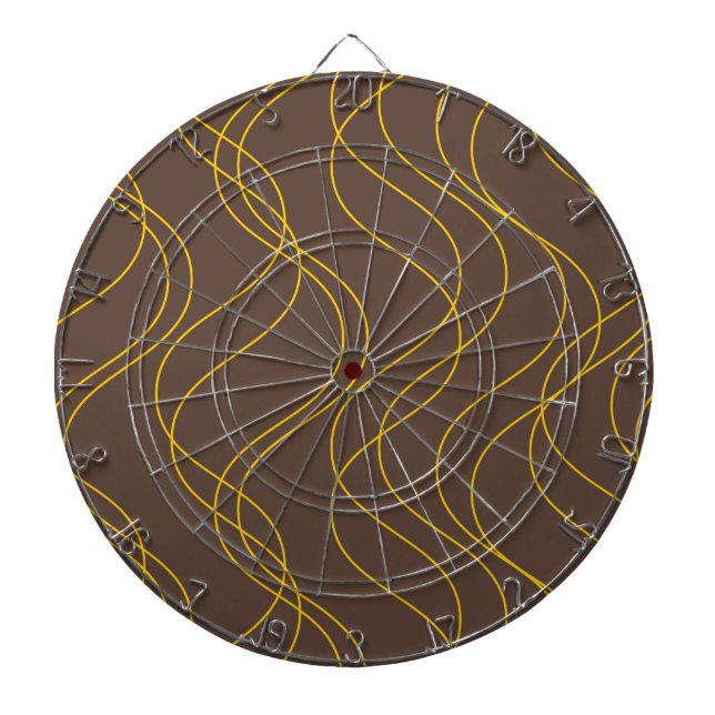 Chic, cool, trendy, decorative wavy curvy lines dartboard (Front)