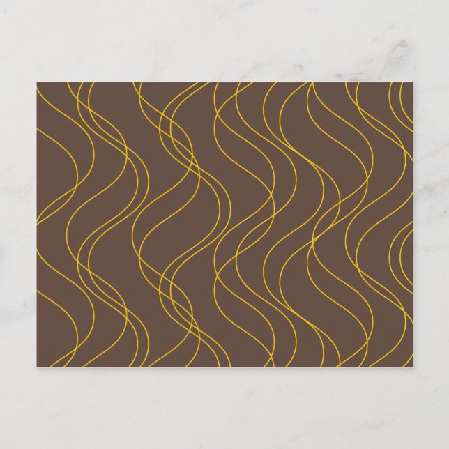 Chic, cool, trendy, decorative wavy curvy lines postcard (Front)