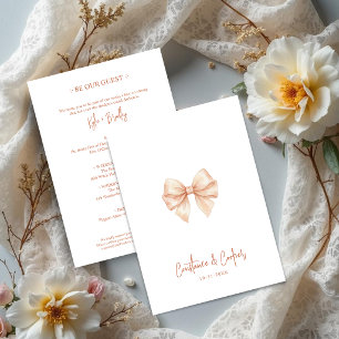 Chic Coquette Blush Pink Bow Wedding TLW26 Invitation