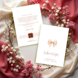 Chic Coquette Blush Pink Bow Wedding TLW26 Save The Date