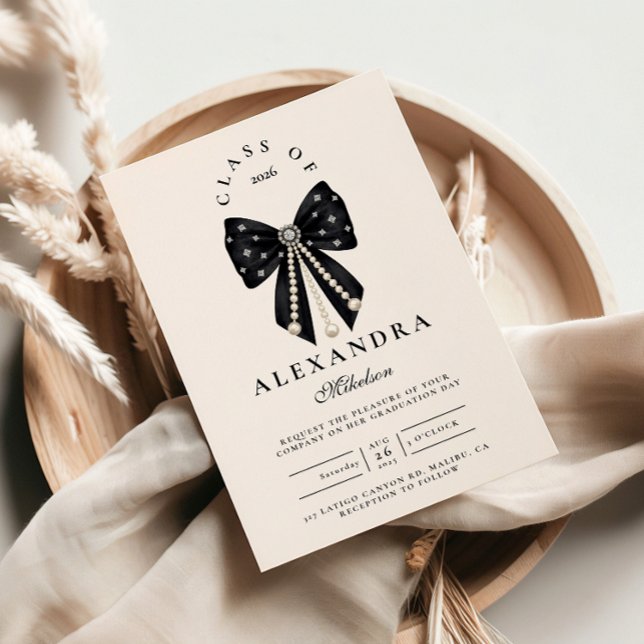 Chic Coquette Graduation Celebration Invitation (Creator Uploaded)
