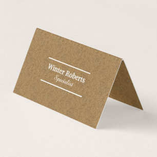 Chic cork wood folded business card