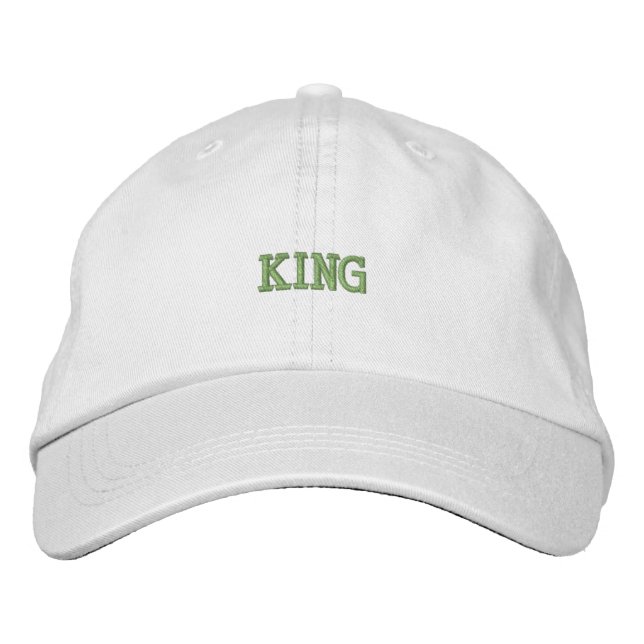Chic Cotton Cap Featuring King Text Embroidery Hat (Front)